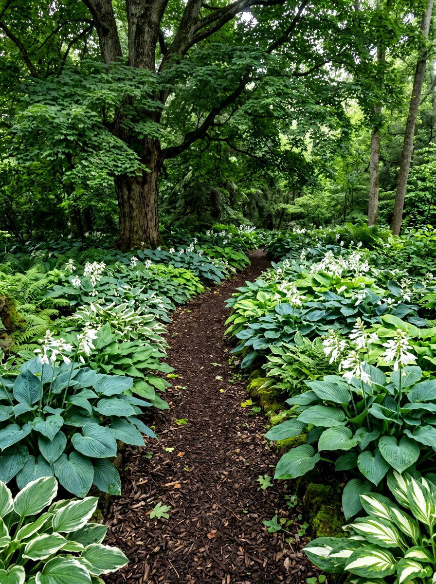 Shady hosta garden trail - 30 secret path garden ideas