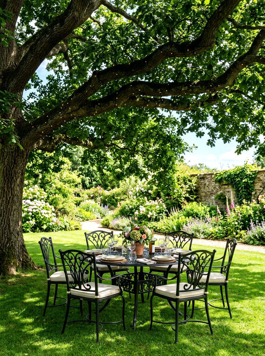 Shady tree canopy - 30 outdoor dining nook ideas