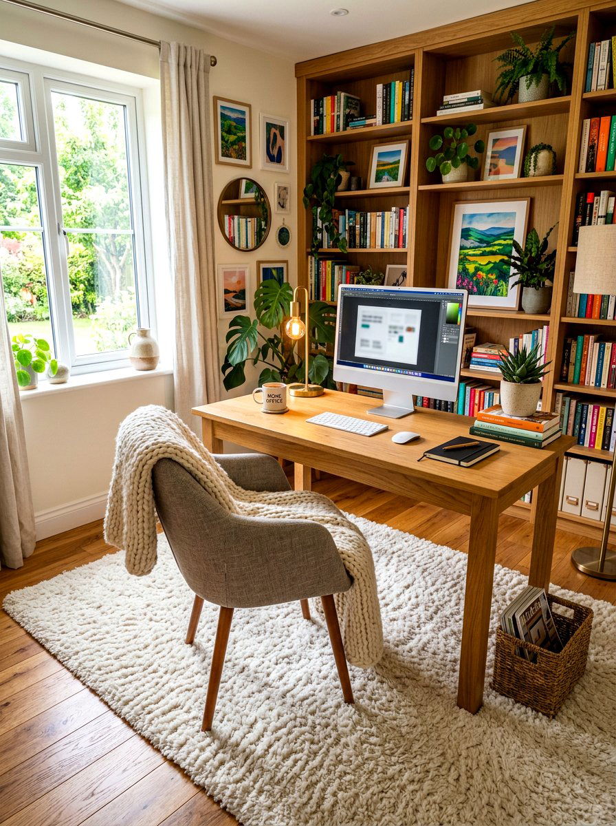 Shag Rug Office - 30 feminine office ideas