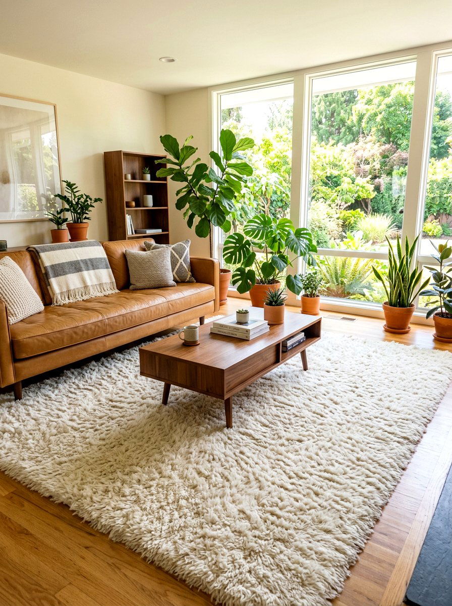 Shag rug - 30 seventies living room ideas