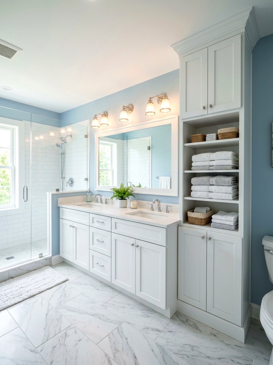 Shaker Style Bathroom Cabinets - 30 Hamptons bathroom ideas