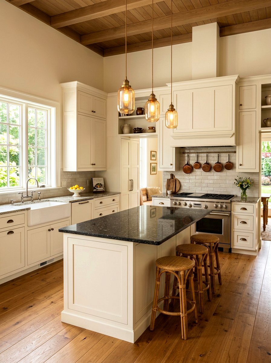 Shaker Style Cabinetry - 30 vintage farmhouse kitchen ideas