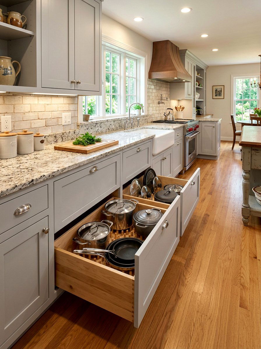 Shaker Style Deep Base Storage - 30 file drawer kitchen ideas