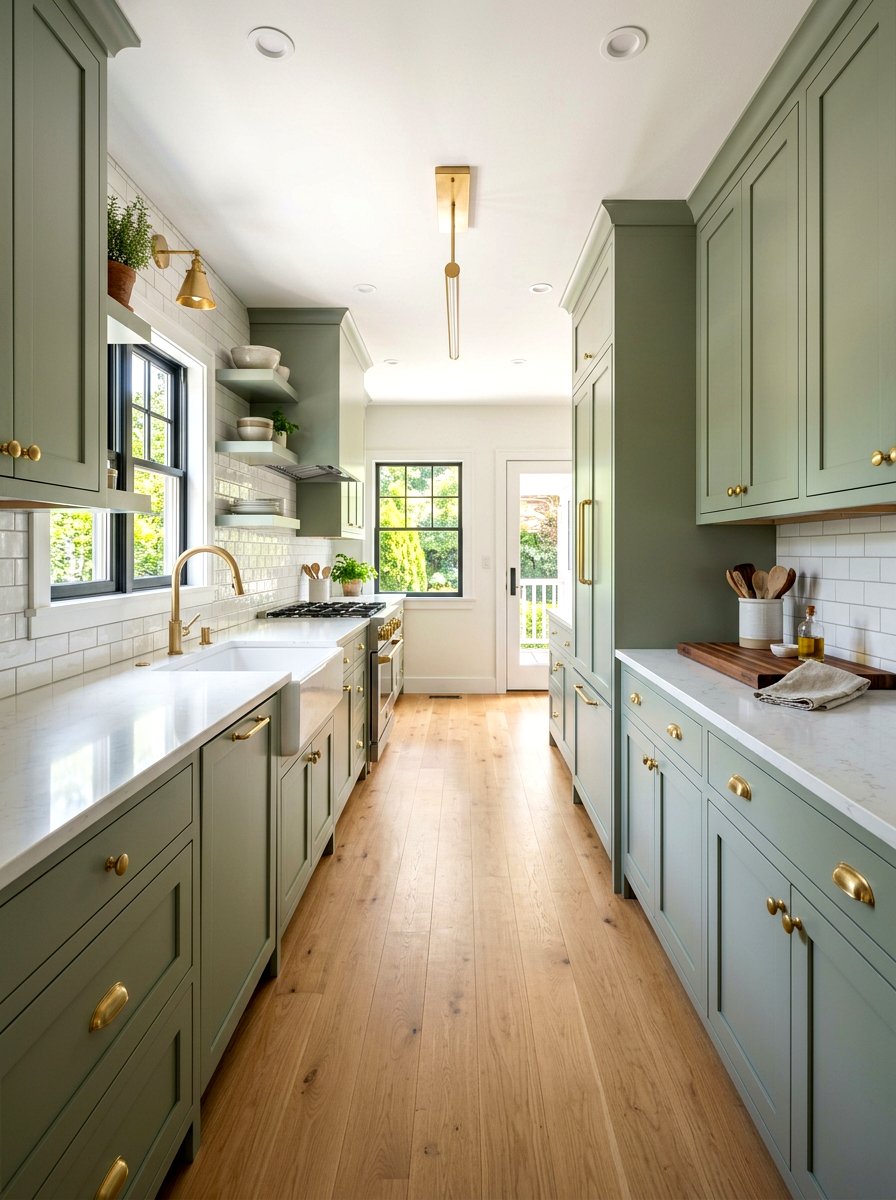Shaker Style Galley Kitchen - 30 cozy galley kitchen ideas