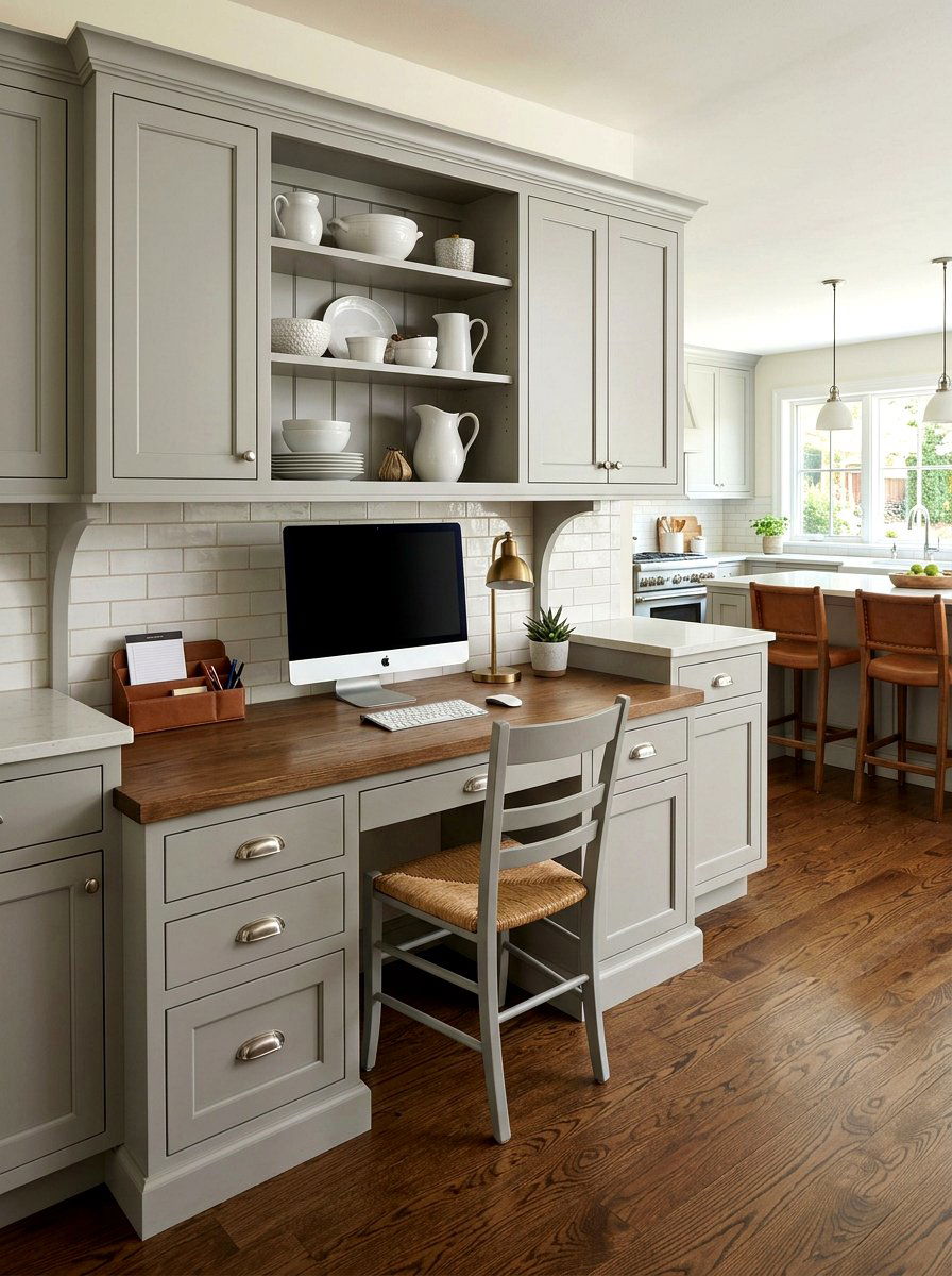 Shaker Style Kitchen Desk - 30 kitchen desk nook ideas