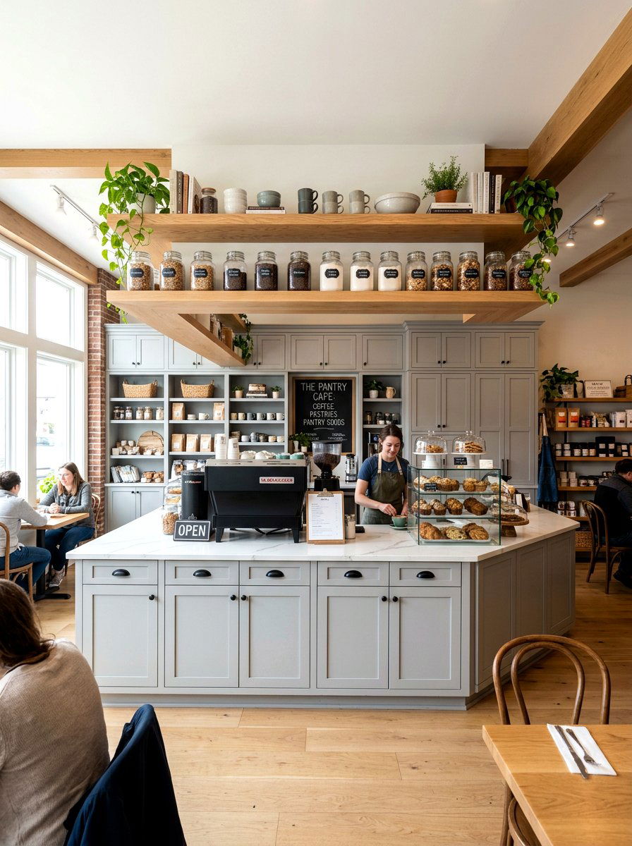 Shaker Style Pantry Cafe - 30 walk in pantry cafe ideas