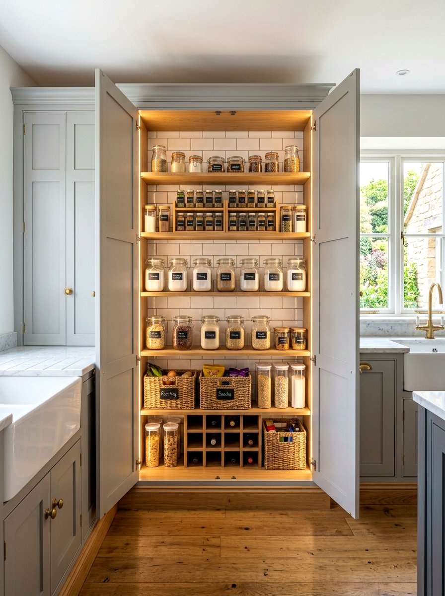 Shaker Style Pantry - 30 English pantry kitchen ideas