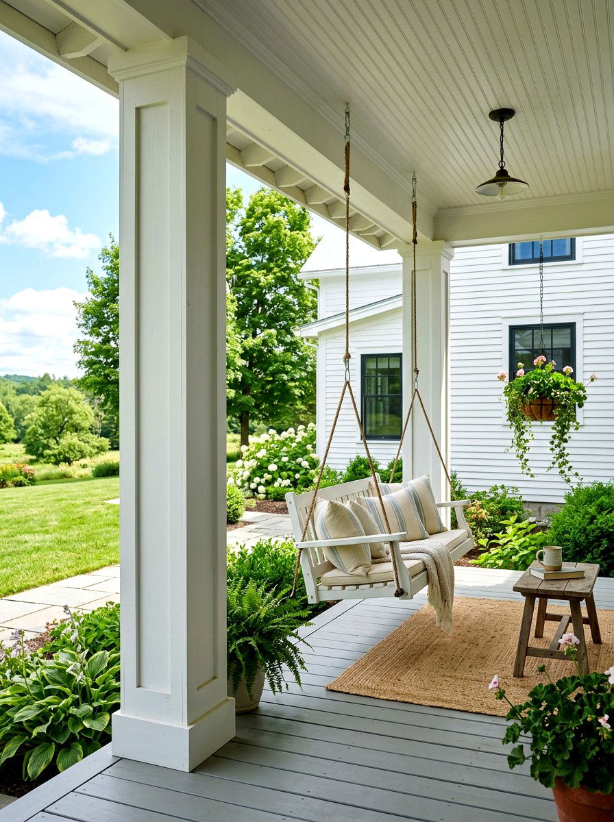 Shaker Style Porch Column - 30 farmhouse porch columns ideas