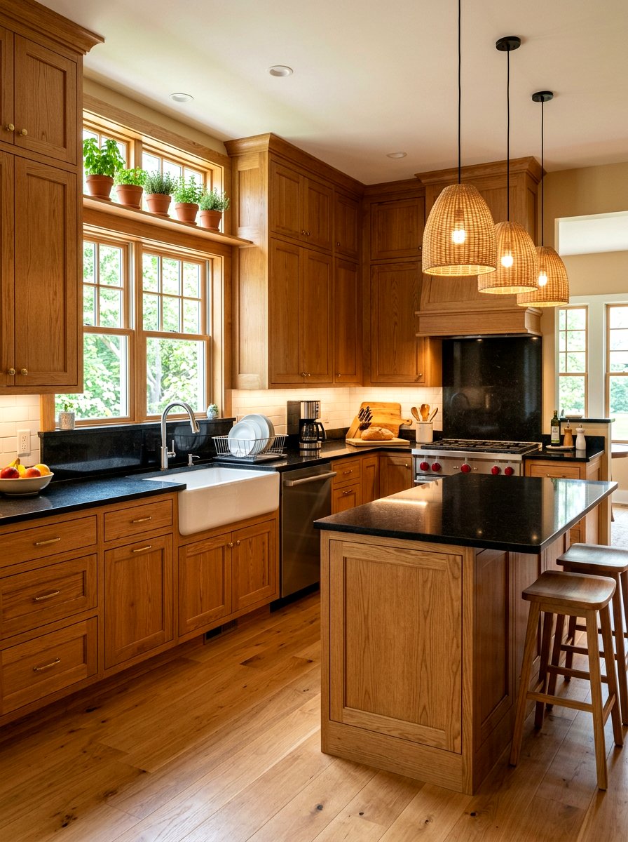Shaker Style Wood Cabinets - 30 retro kitchen ideas