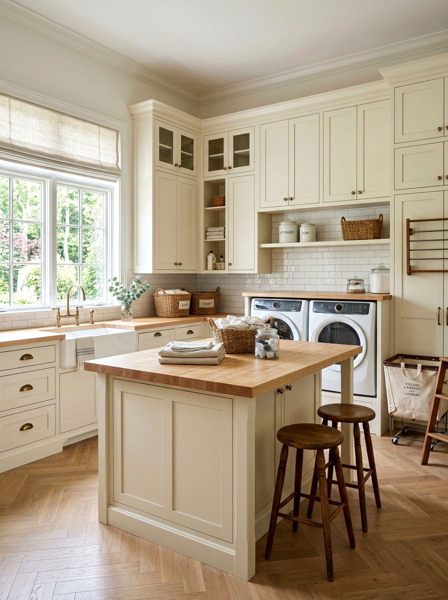 Shaker cabinet laundry room - 30 vintage laundry room ideas