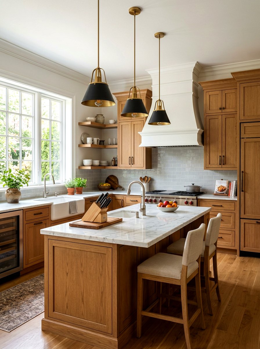 Shaker oak kitchen cabinets - 30 oak kitchen cabinet ideas