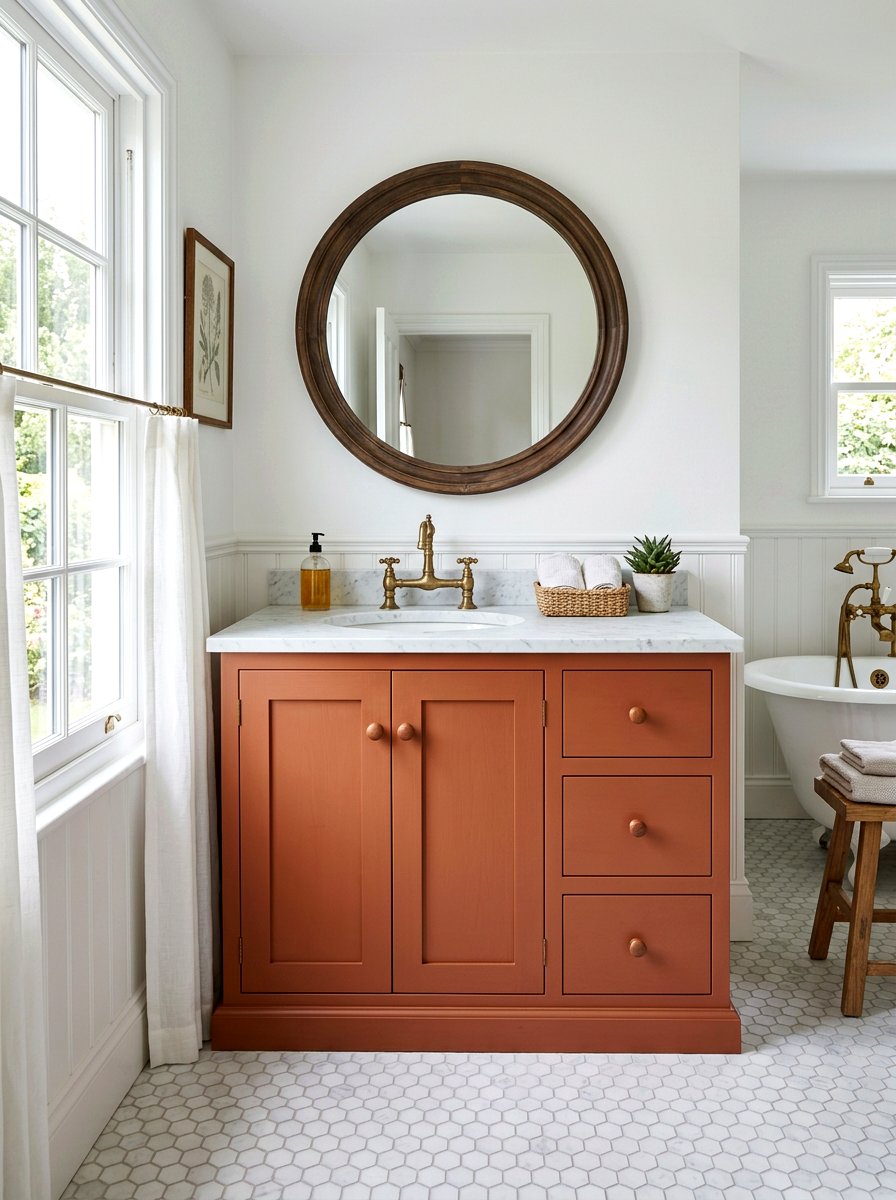 Shaker terracotta bathroom vanity - 30 terracotta bathroom vanity ideas