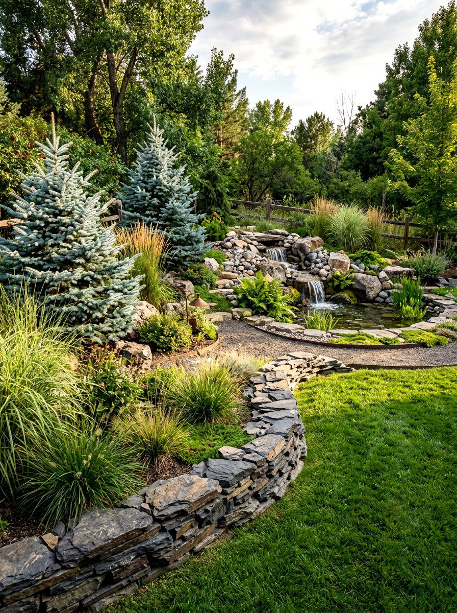 Shale Stone Border - 30 rock border garden ideas