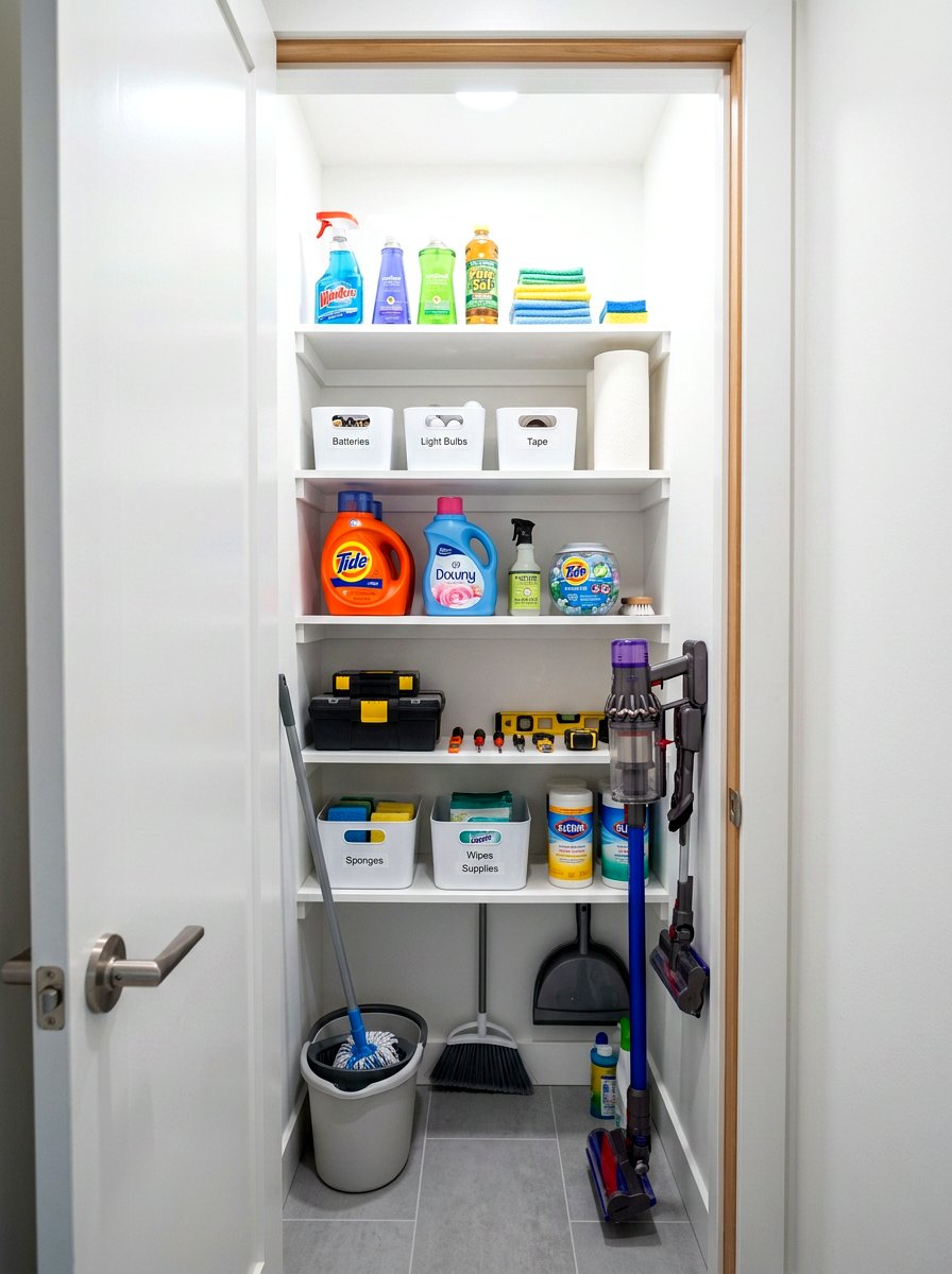 Shallow Depth Shelving - 30 utility closet shelving ideas