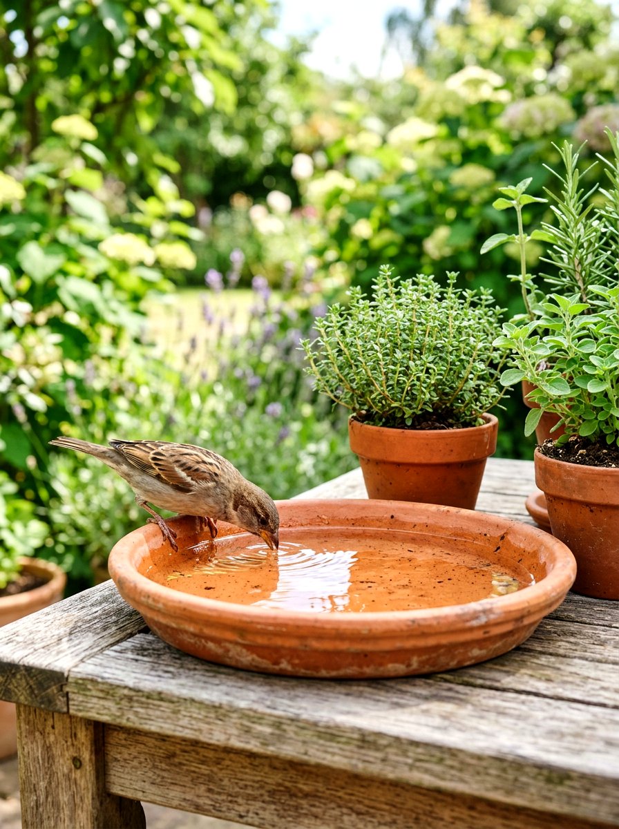 Shallow Water Basin - 30 bird friendly backyard ideas