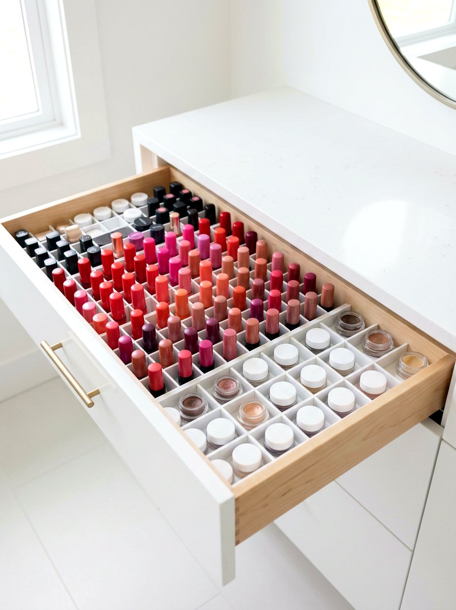 Shallow drawer grid system - 30 vanity drawer organization ideas