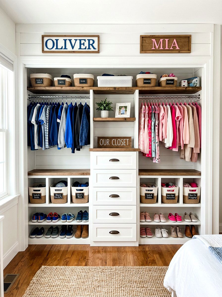 Shared Bedroom Closet - 30 kids closet ideas