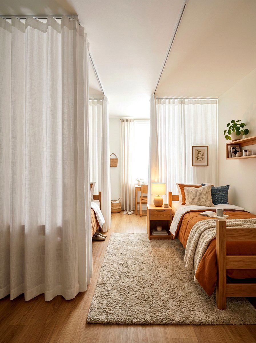 Shared Bedroom With Privacy Curtains - 30 shared sibling room ideas