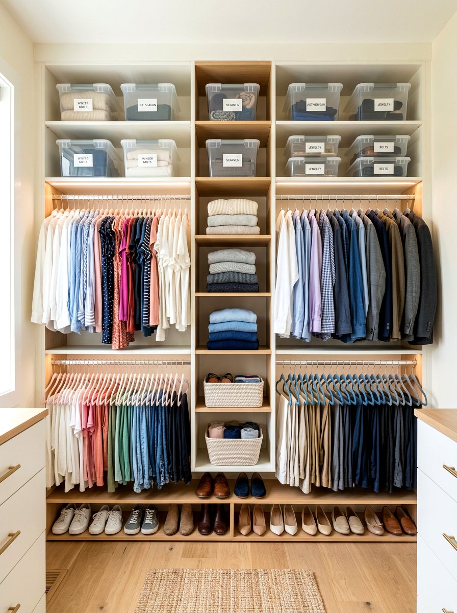 Shared Closet Organization - 30 girls shared bedroom ideas