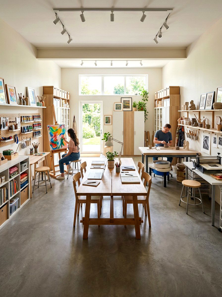 Shared Couple Art Studio - 30 art studio room ideas