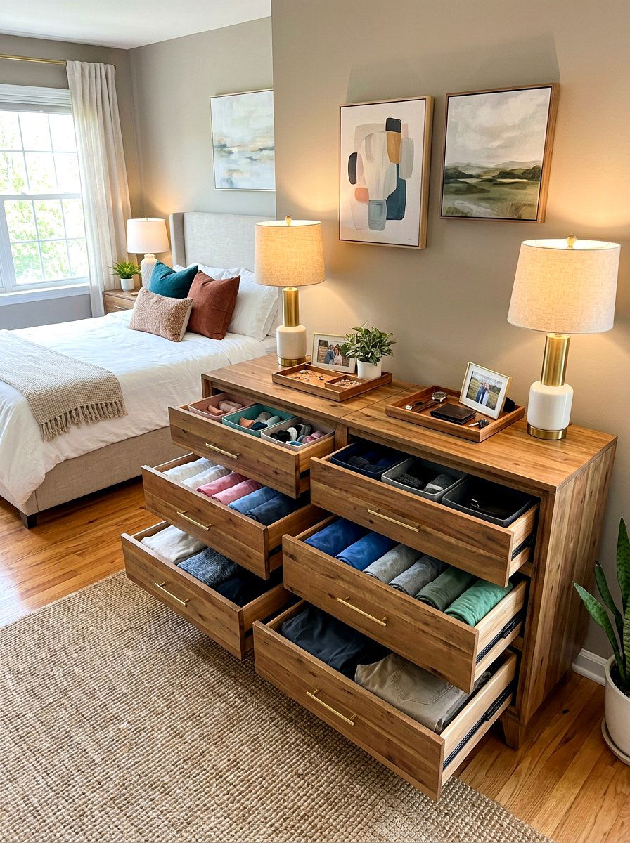 Shared Couple Dresser - 30 organizing bedroom dresser ideas