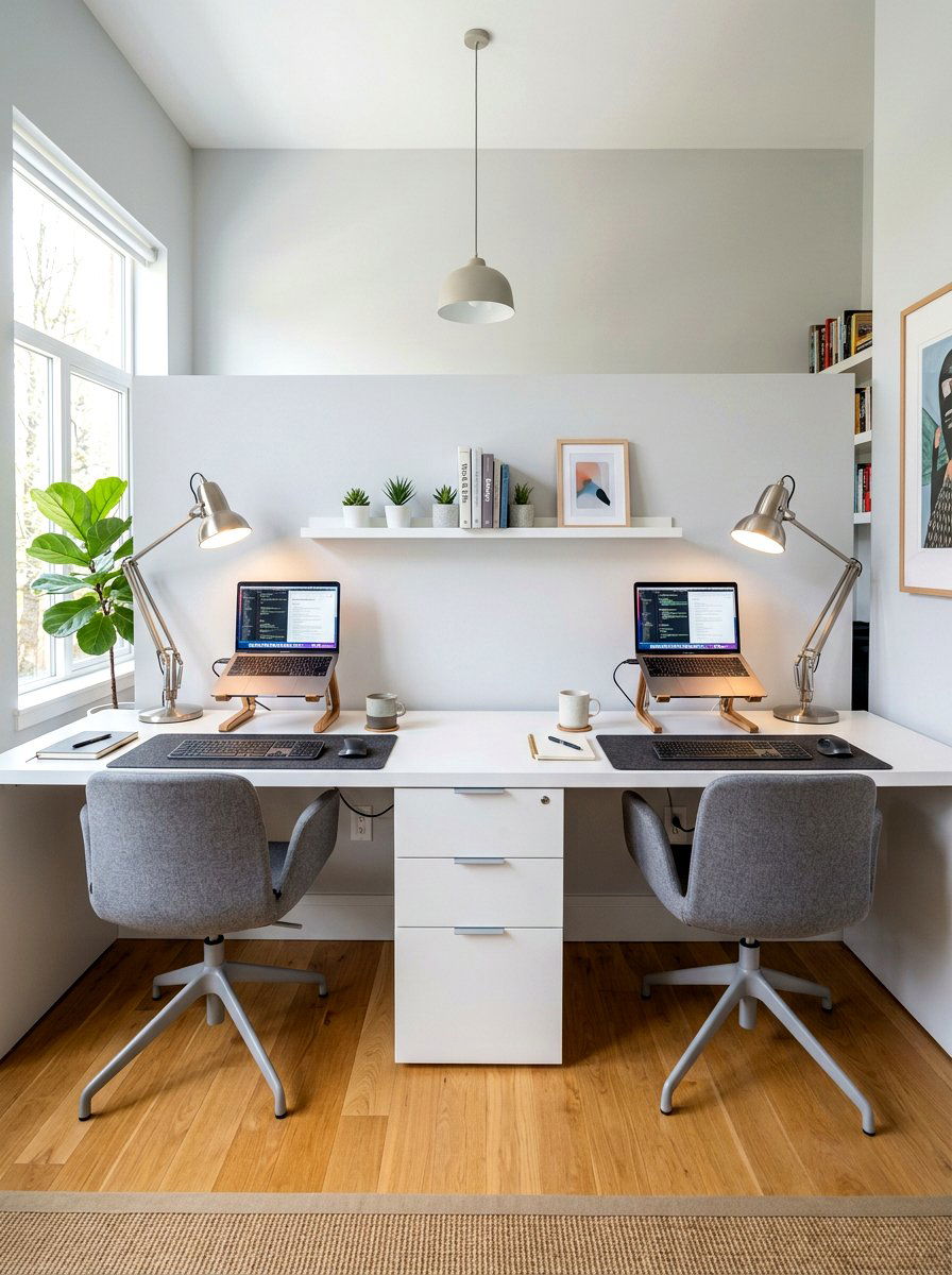 Shared Double Desk - 30 study hall nook ideas