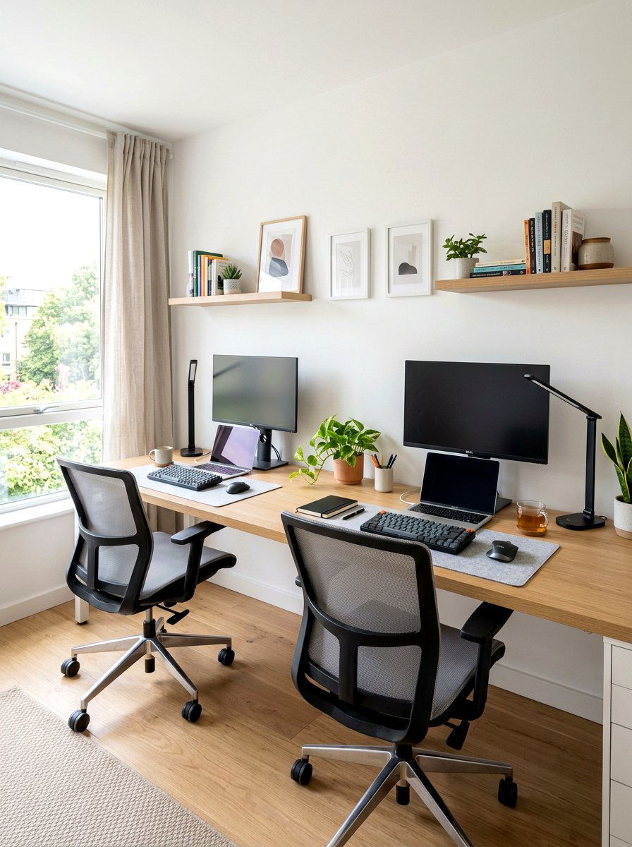 Shared Double Desk Workspace - 30 study room ideas