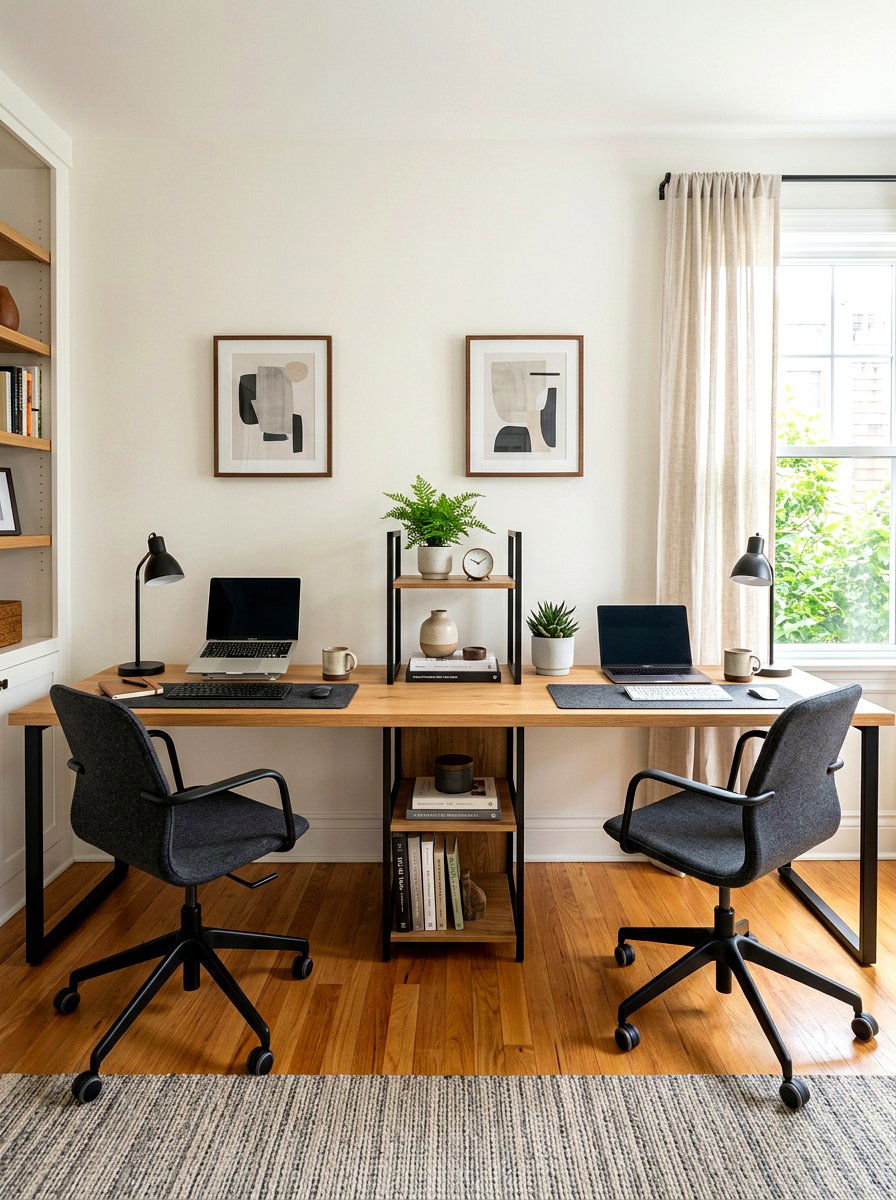 Shared Double Desk - 30 writing desk nook ideas
