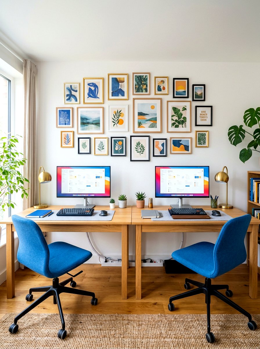 Shared Double Workspace - 30 home office ideas