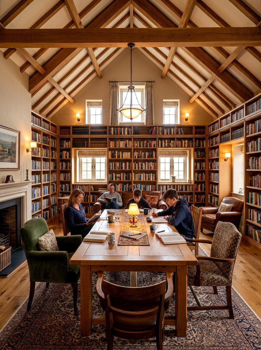 Shared Family Attic Library - 30 attic reading nook ideas
