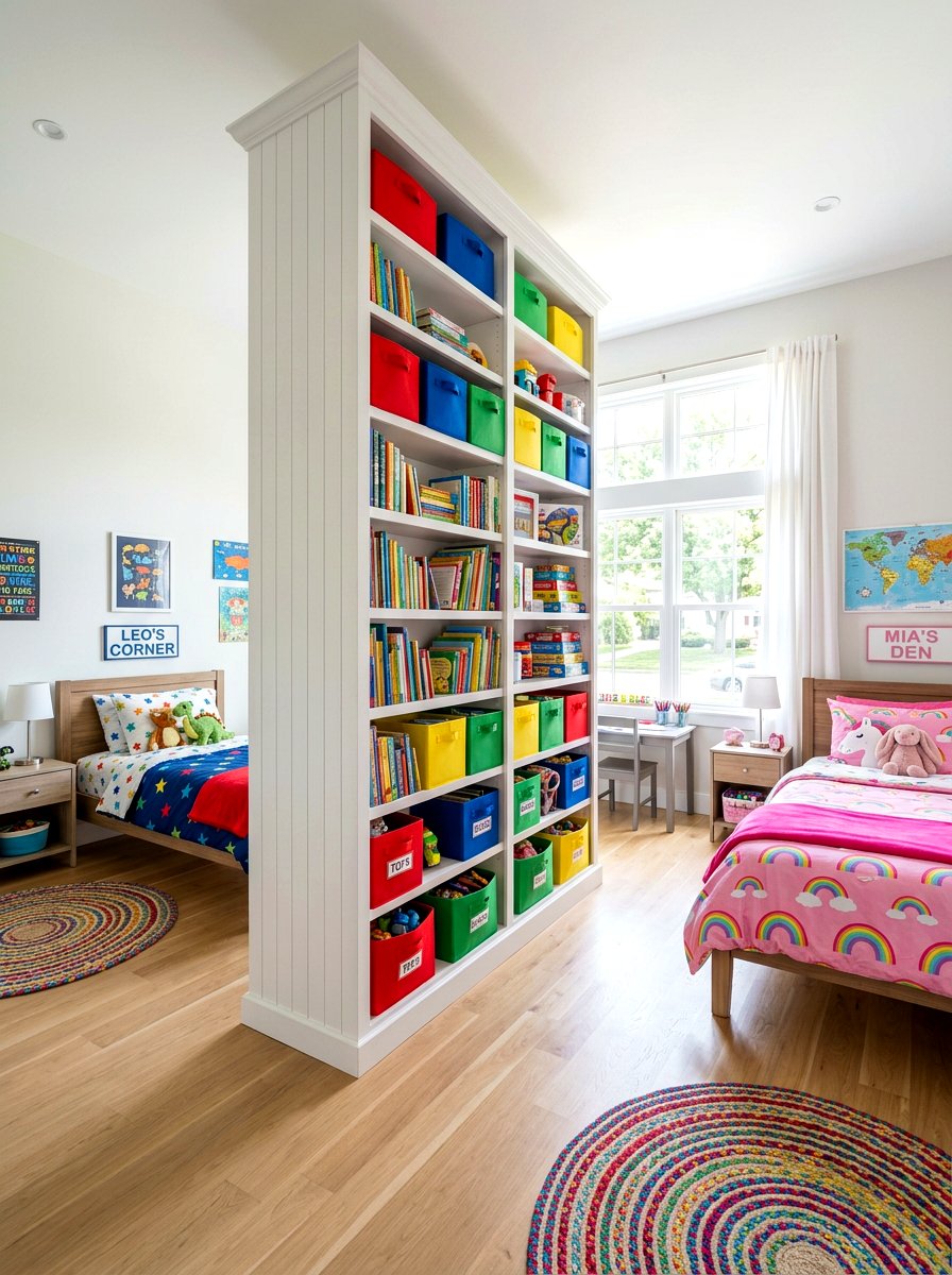 Shared Kids Room With Bookshelf - 30 shared sibling room ideas