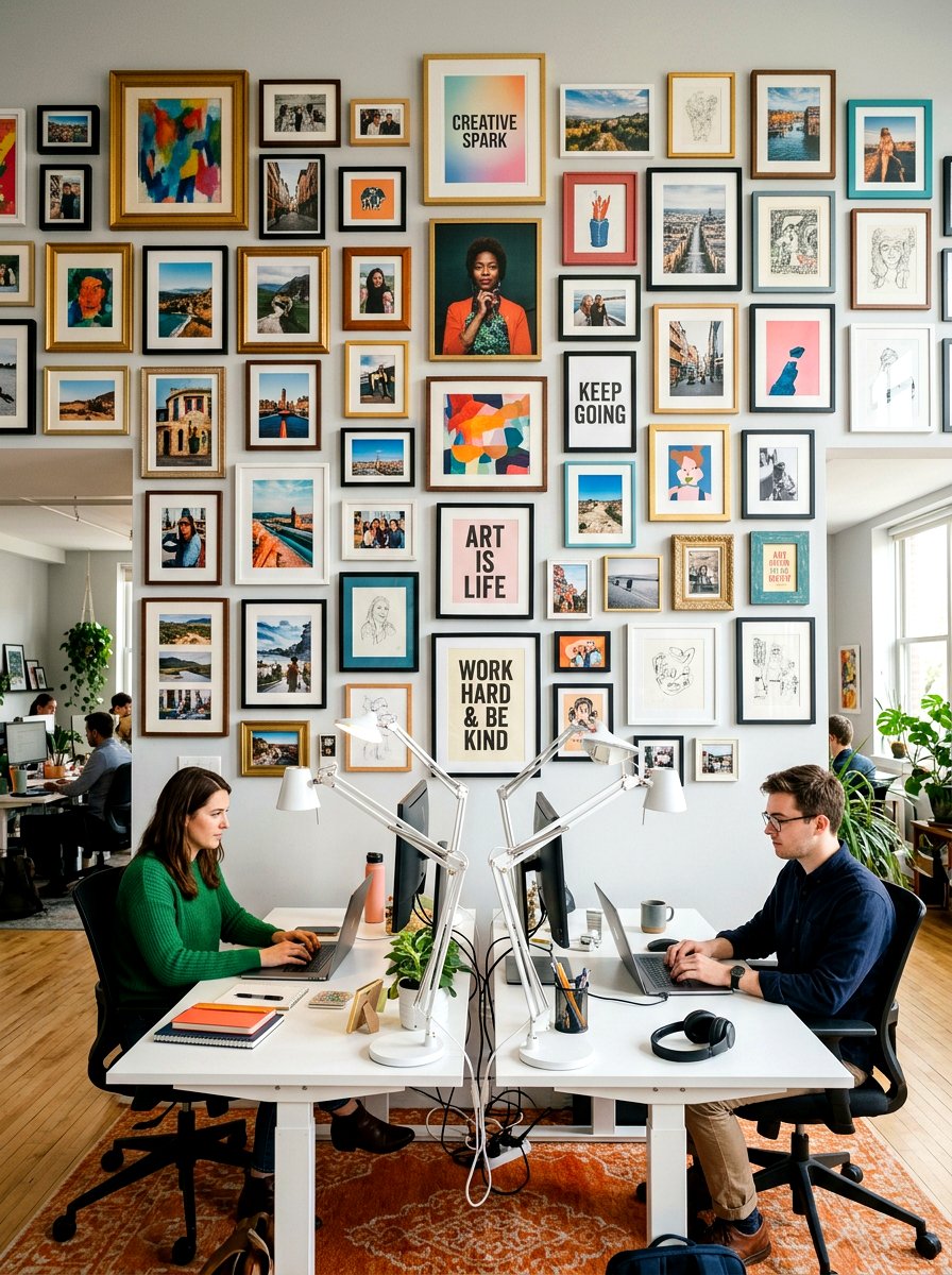 Shared Office Gallery Wall - 30 shared office ideas
