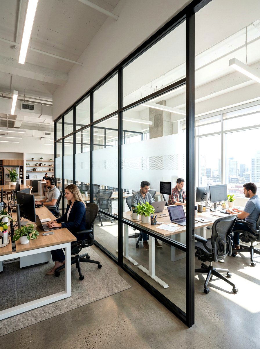 Shared Office Glass Partition - 30 shared office ideas
