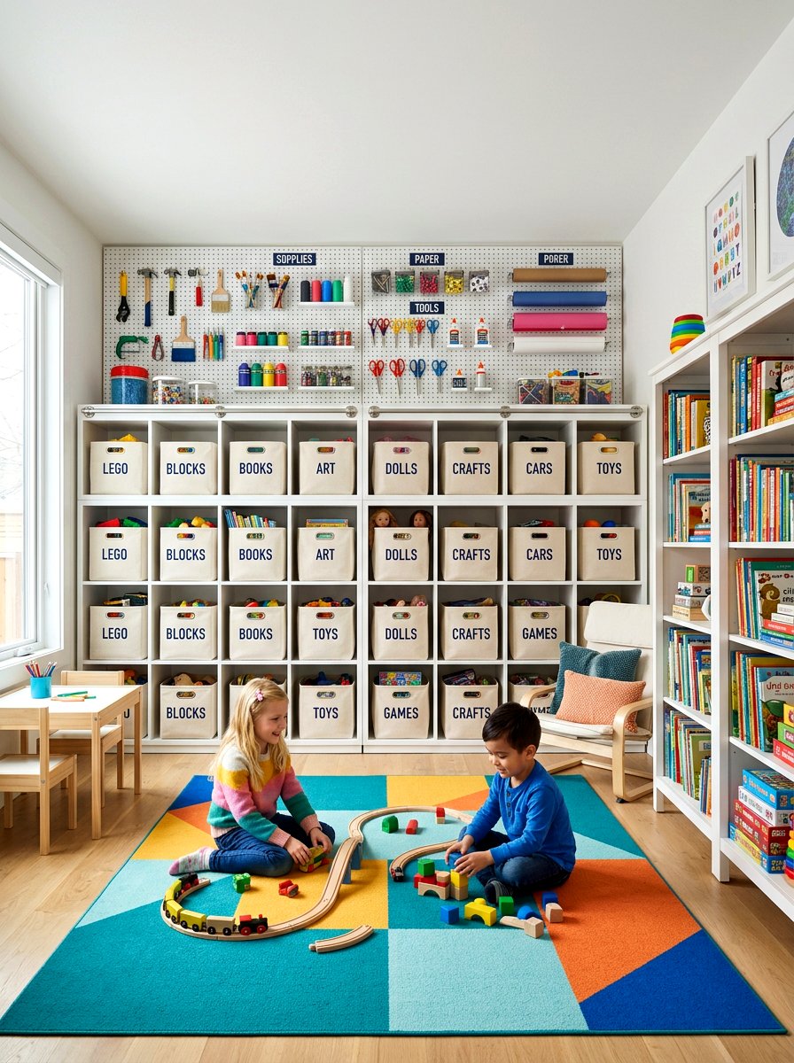 Shared Playroom Storage - 30 children shared playroom ideas