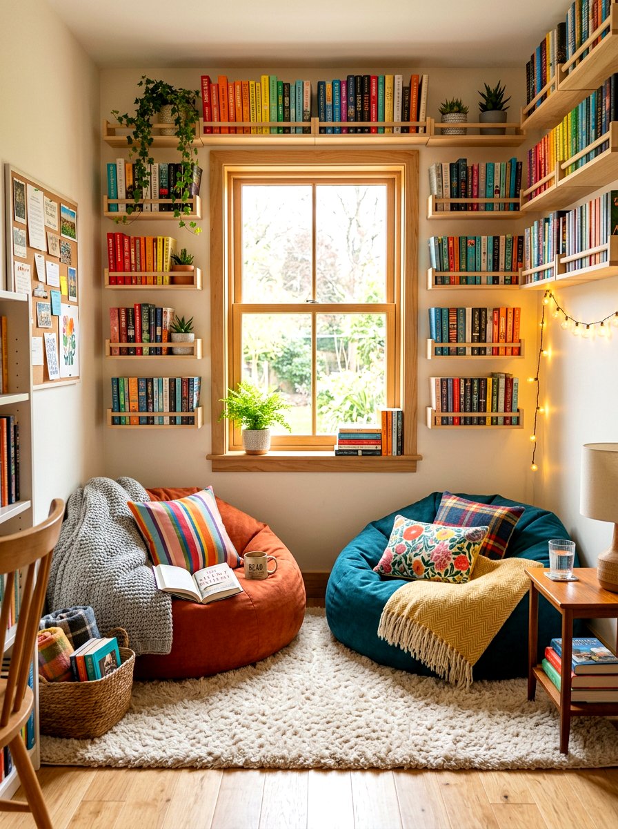 Shared Reading Nook Room - 30 shared sibling room decor ideas