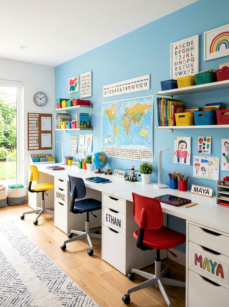 Shared Sibling Workspace - 30 homework station ideas