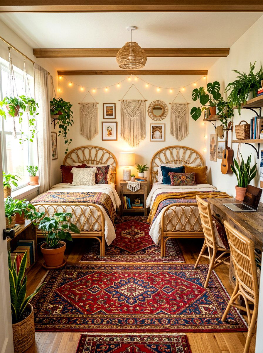 Shared Teen Bedroom Boho Style - 30 shared teen bedroom ideas