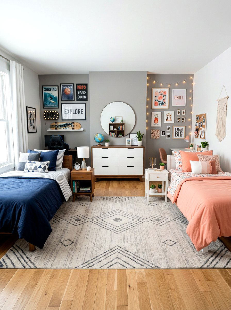 Shared Teen Bedroom Boy And Girl - 30 shared teen bedroom ideas