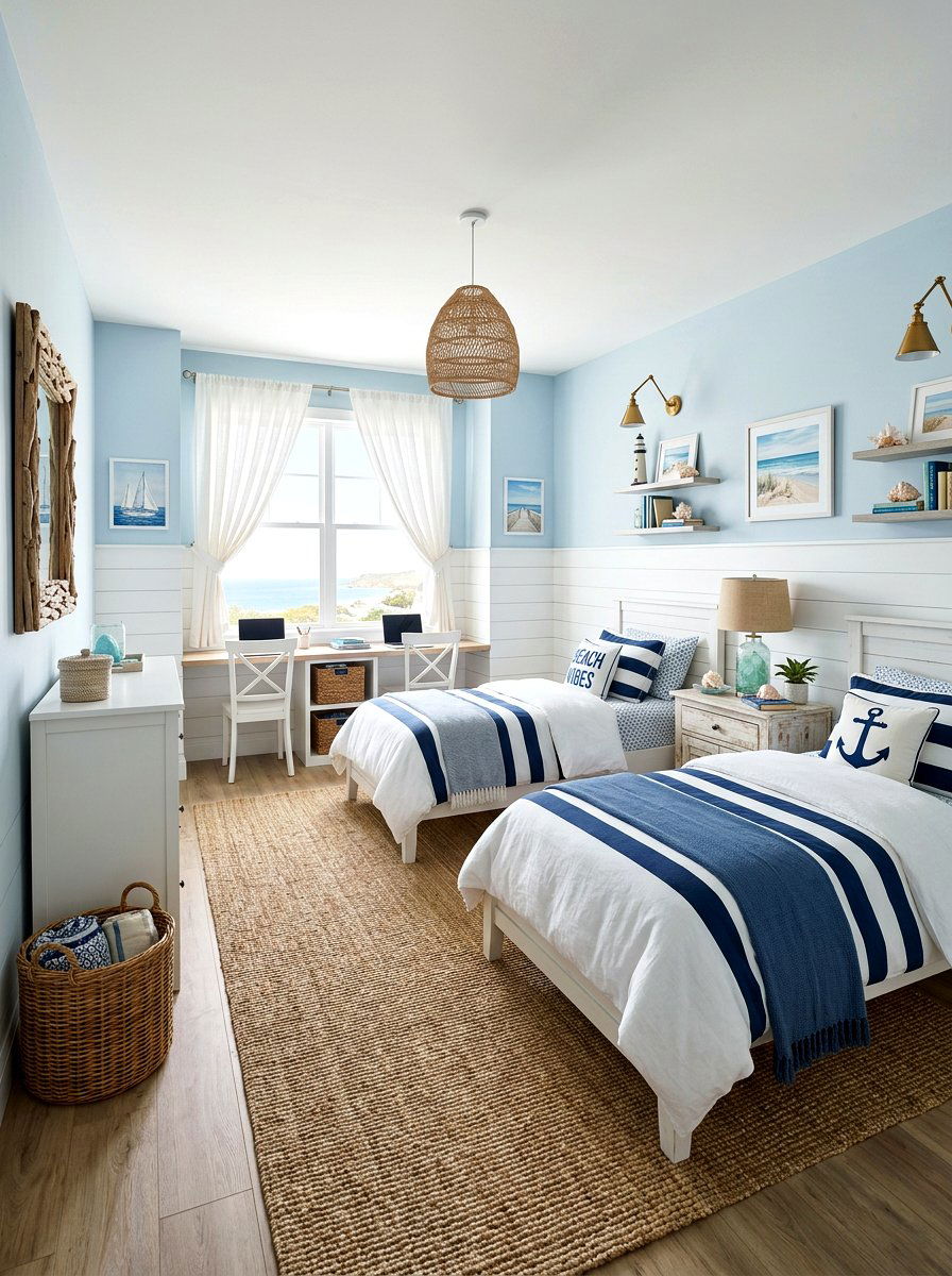 Shared Teen Bedroom Coastal Style - 30 shared teen bedroom ideas