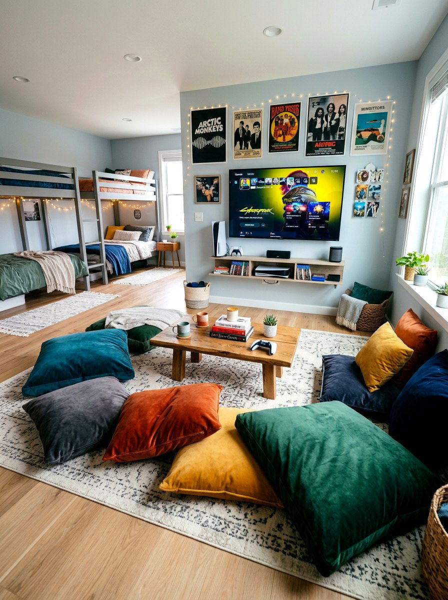 Shared Teen Bedroom Floor Pillows - 30 shared teen bedroom ideas