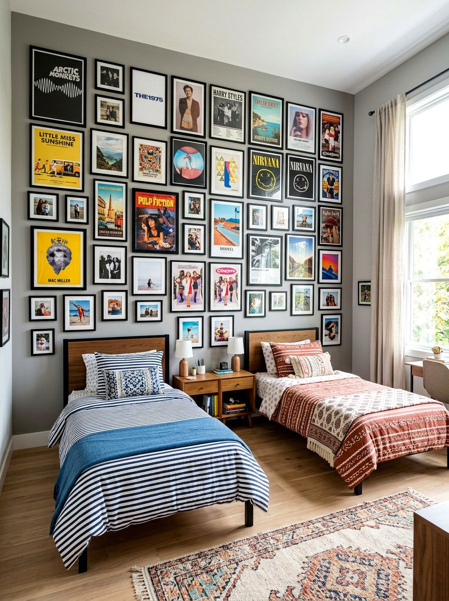Shared Teen Bedroom Gallery Wall - 30 shared teen bedroom ideas