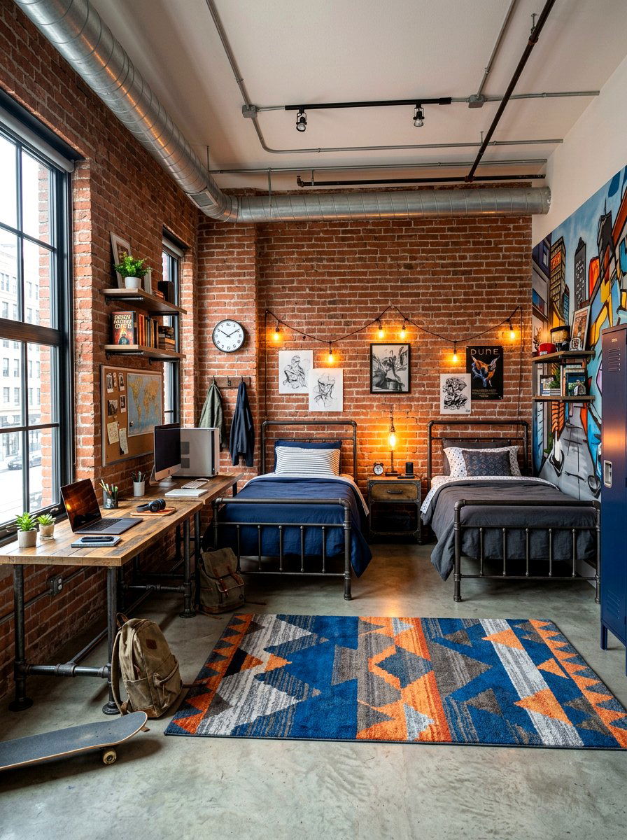 Shared Teen Bedroom Industrial Style - 30 shared teen bedroom ideas