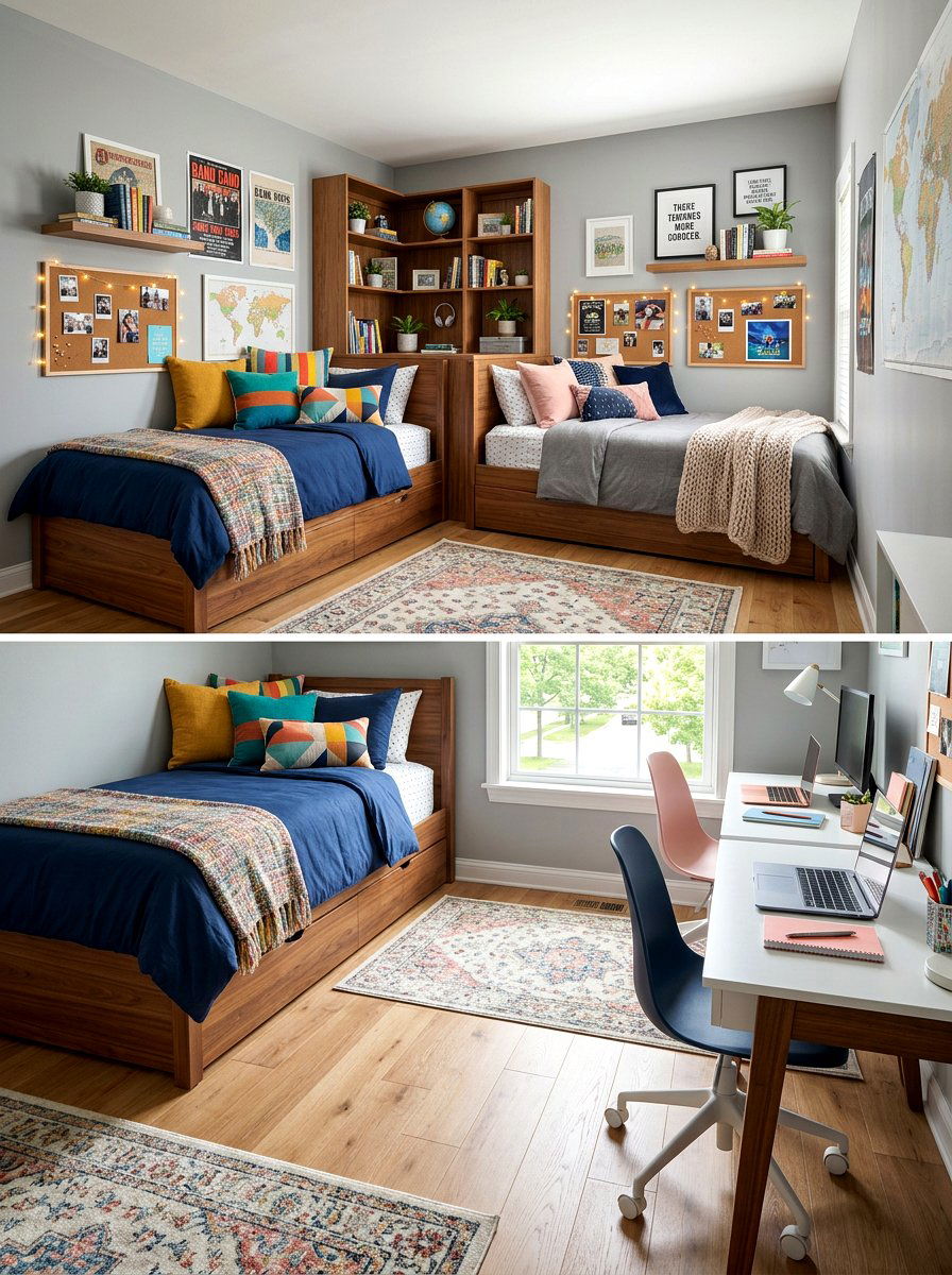 Shared Teen Bedroom L Shaped Layout - 30 shared teen bedroom ideas