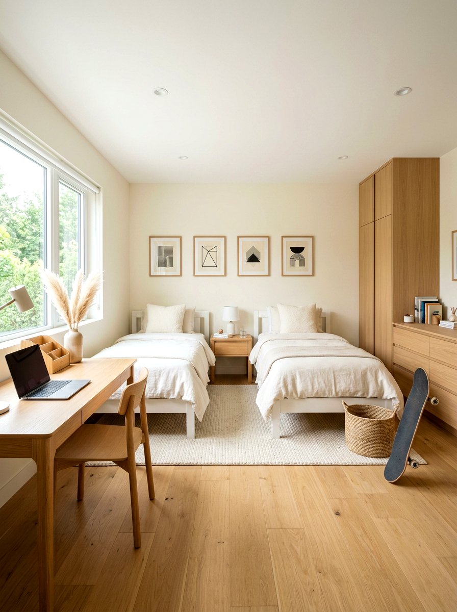 Shared Teen Bedroom Minimalist Style - 30 shared teen bedroom ideas