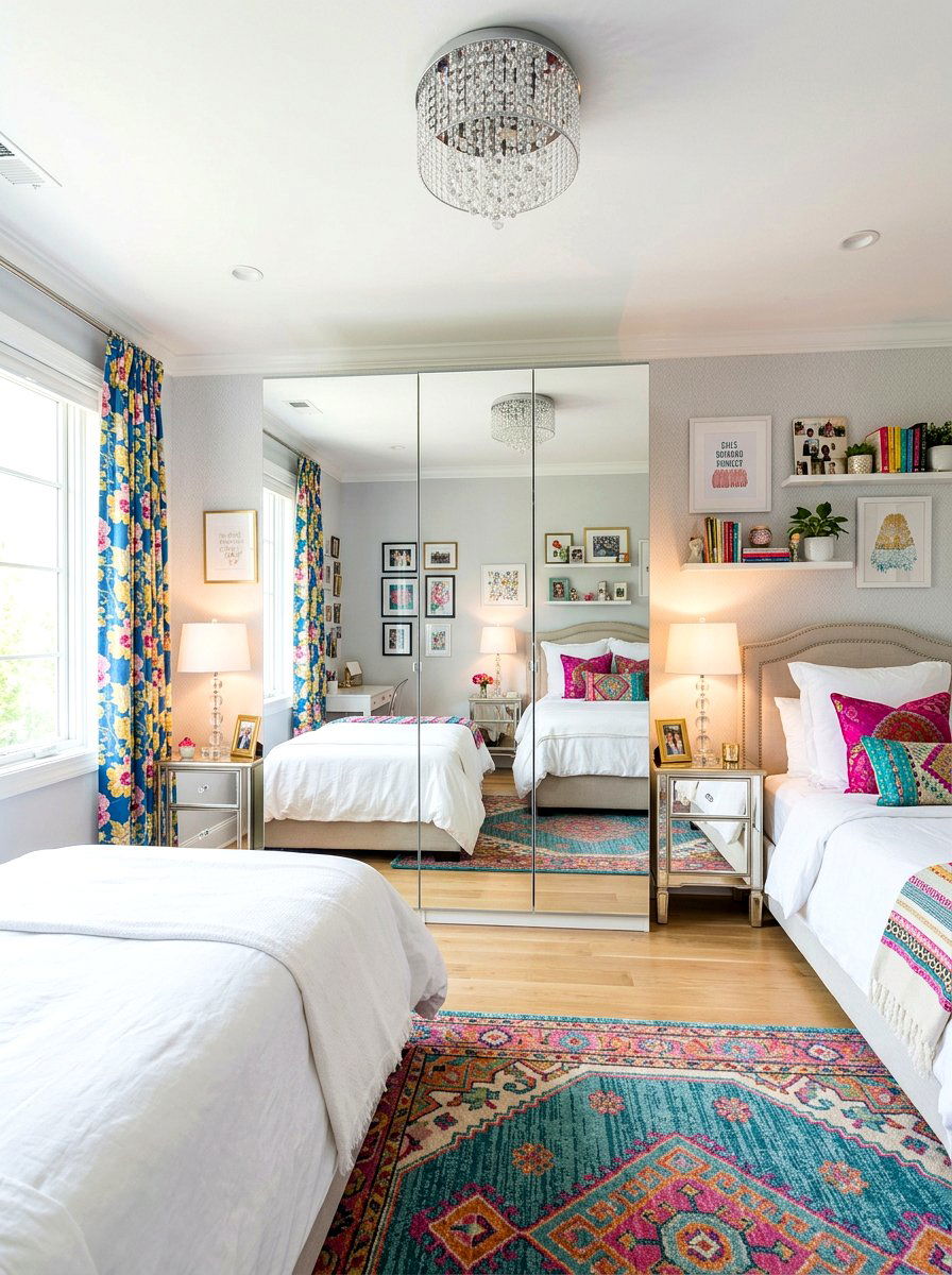 Shared Teen Bedroom Mirrored Furniture - 30 shared teen bedroom ideas