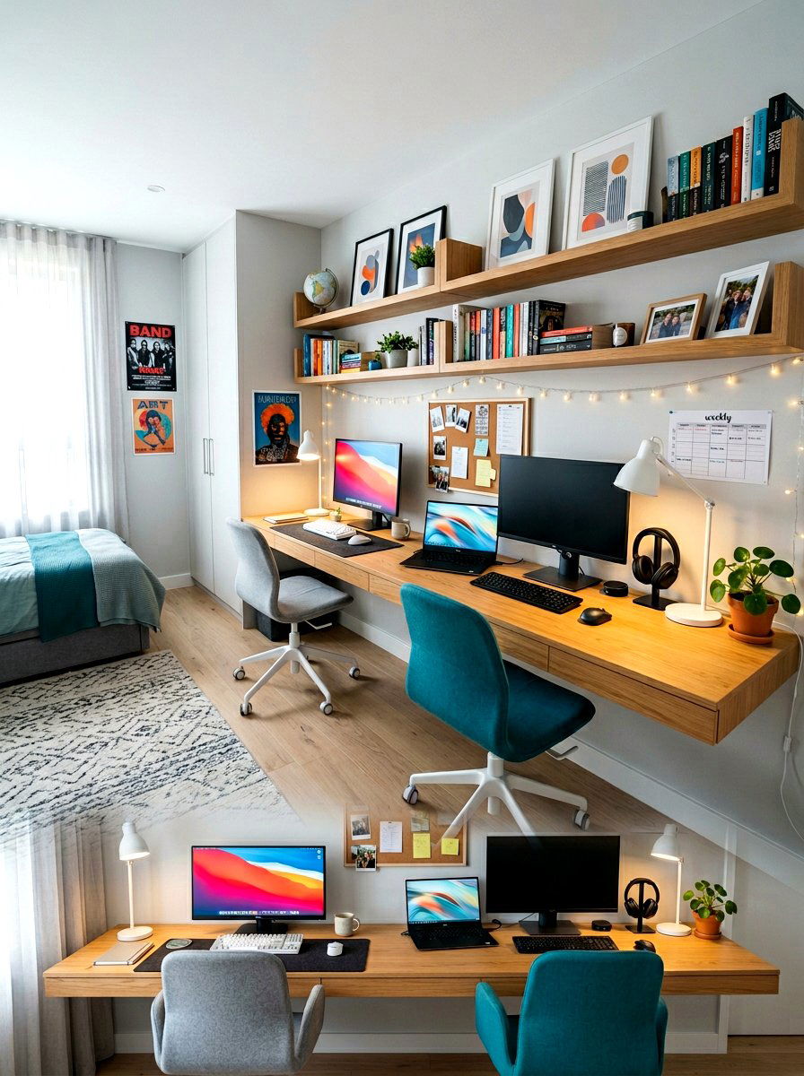 Shared Teen Bedroom Modern Desk - 30 shared teen bedroom ideas