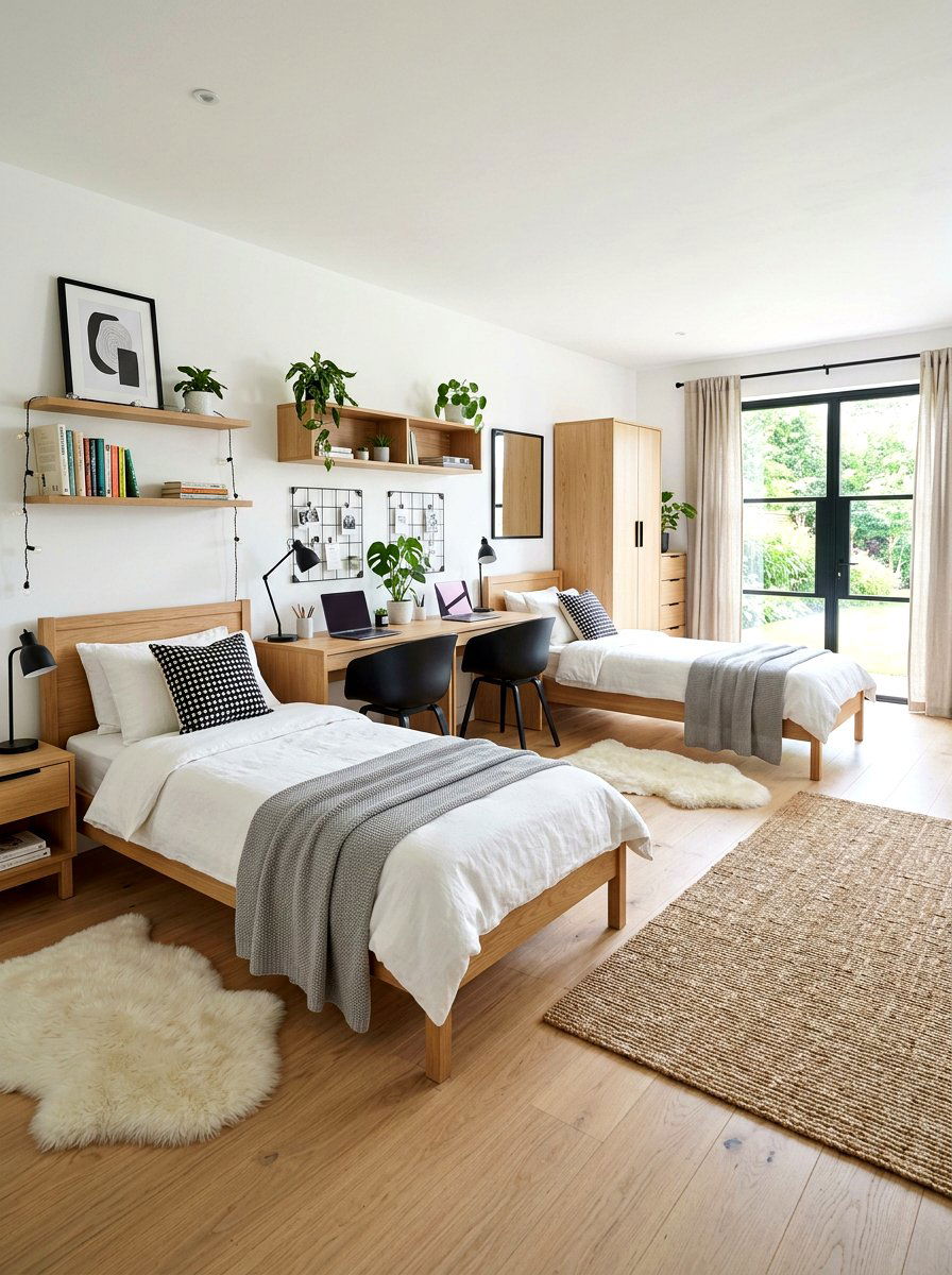 Shared Teen Bedroom Scandi Style - 30 shared teen bedroom ideas
