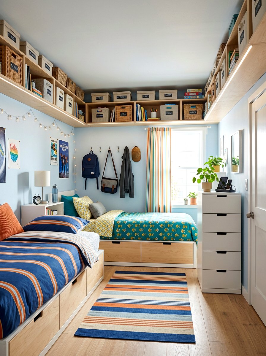 Shared Teen Bedroom Small Space Storage - 30 shared teen bedroom ideas
