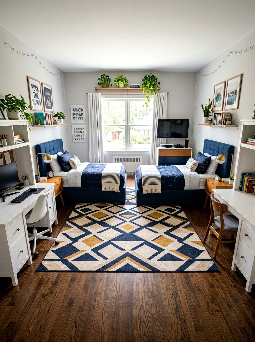 Shared Teen Bedroom Symmetrical Layout - 30 shared teen bedroom ideas