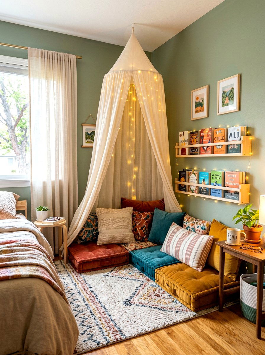 Shared bedroom reading nook - 30 shared kids room ideas